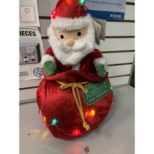 Wondershop Animated Musical Santa Claus 19" & his Toy bag with Christmas Lights
